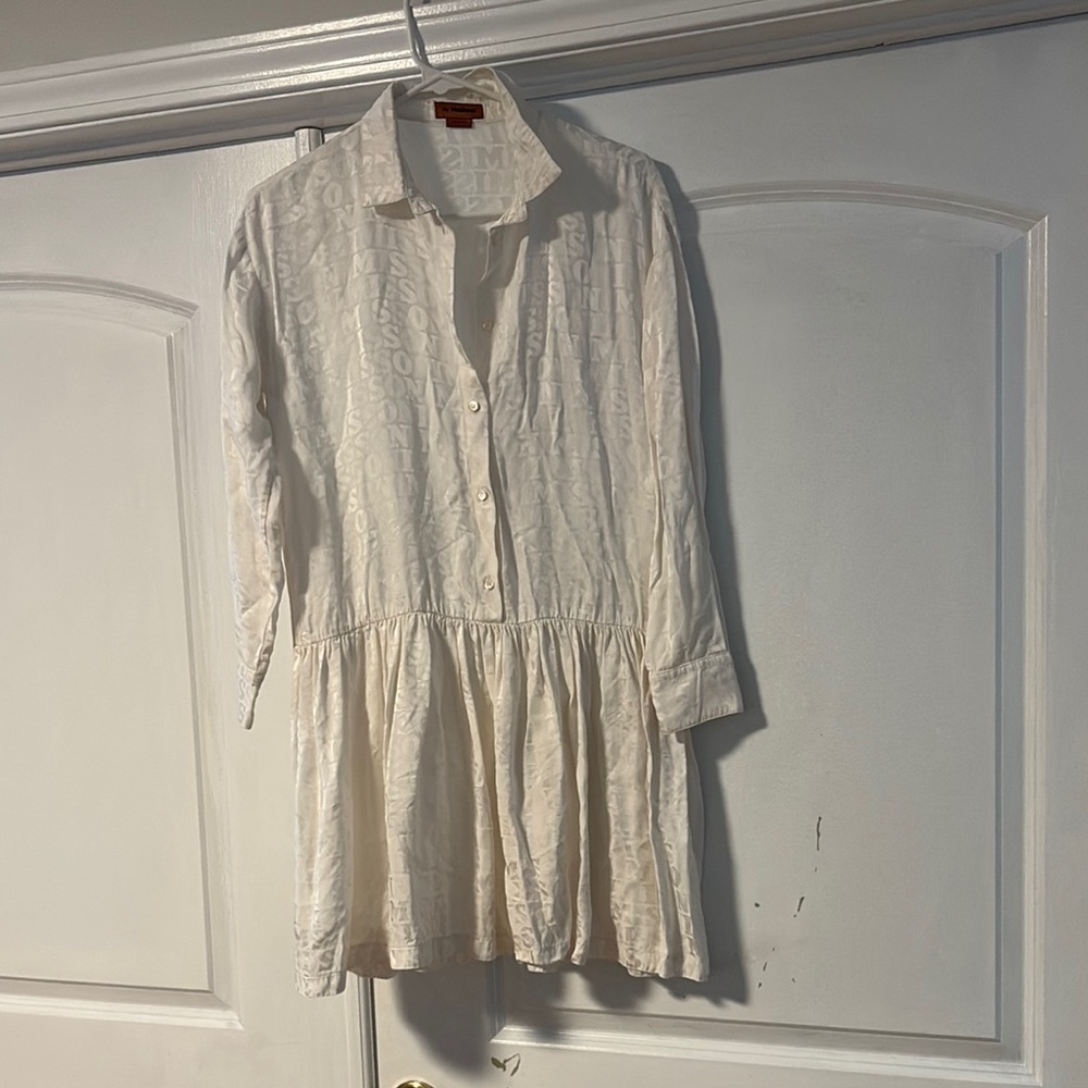 Missoni White Textured Shirt dress